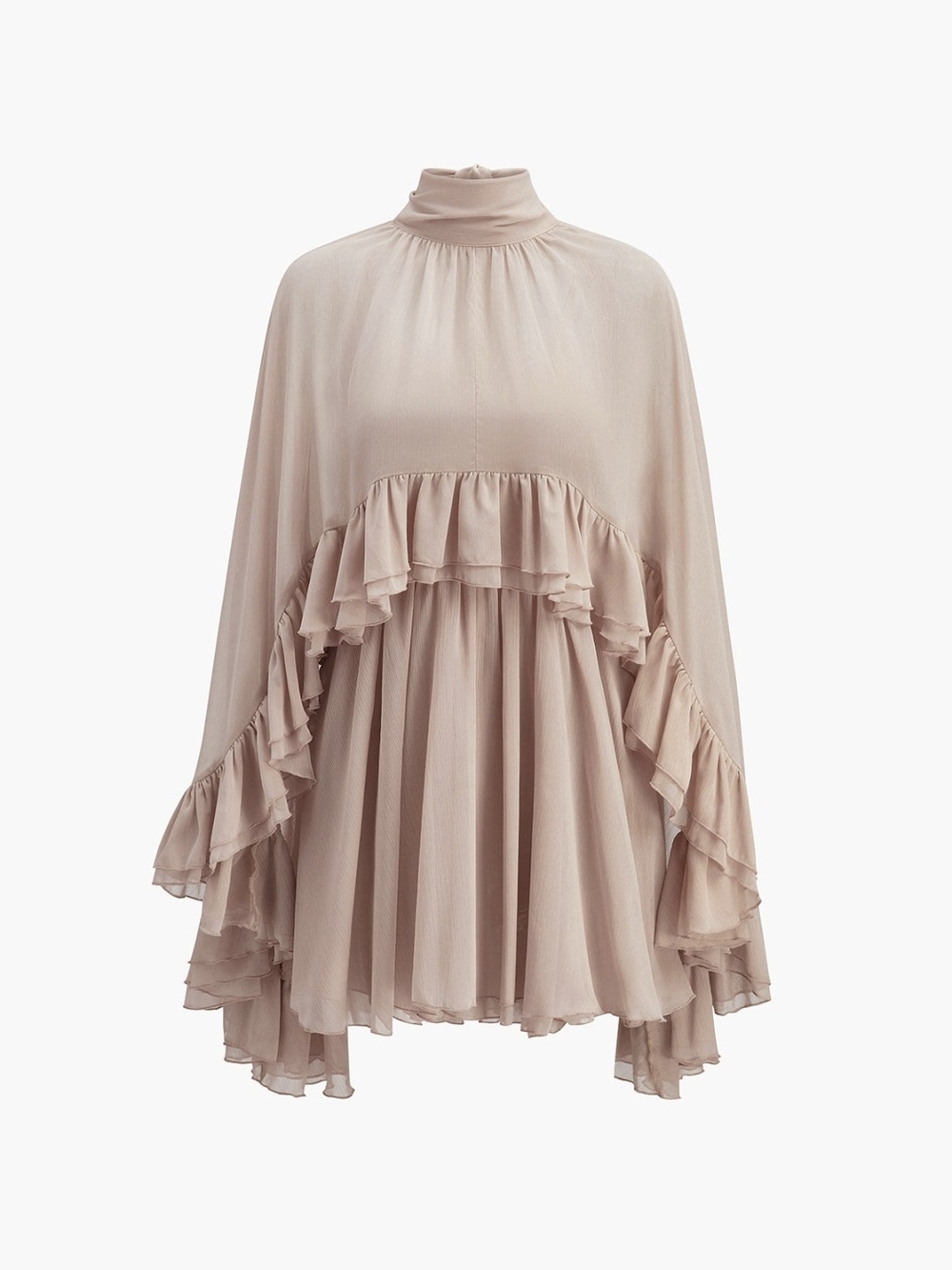 Commense Blush Ruffle Capelet Mini Dress - Picture 3 of 5